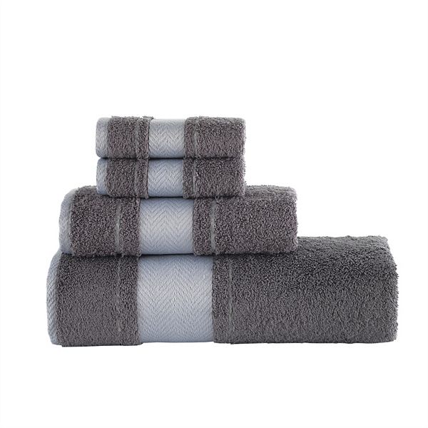 Textile Fishbone Turkish Cotton Bath Towels (Set of 4) Kafthan