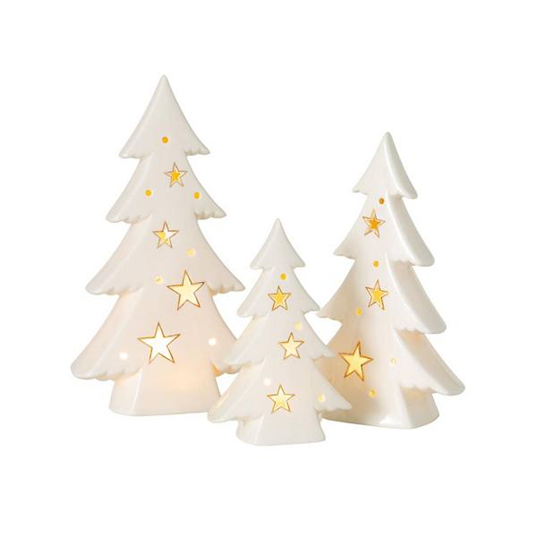 Haven Living 3-pc. LED Porcelain Fir Tree Table Decor Set Haven Living