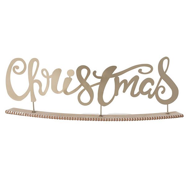 Haven Living Gold Metal Christmas Tabletop Sign Haven Living