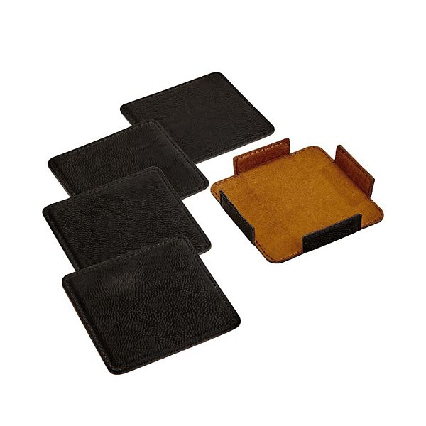 Set Of 4 Leatherette Coasters Creative Gifts International