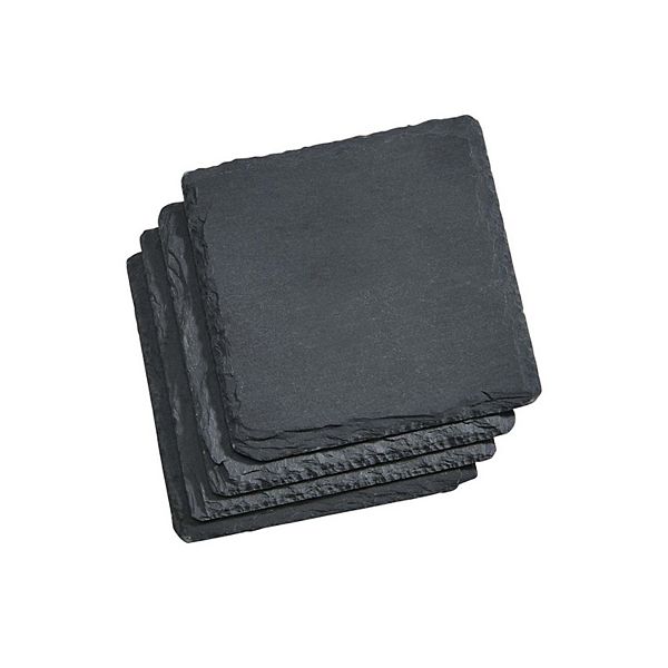 Set Of 4 Slate Coasters 4" Square Creative Gifts International