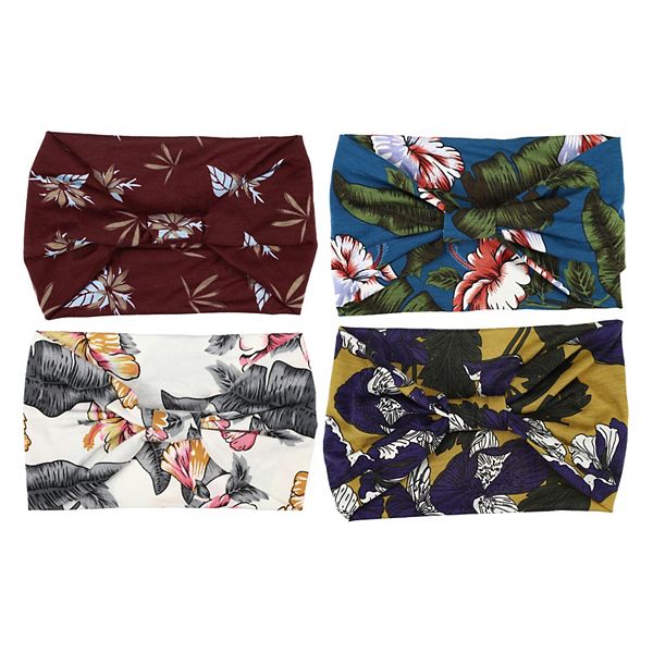 Ободок Unique Bargains 4pcs Bohemia Printed Wide-side Knotted  Unique Bargains