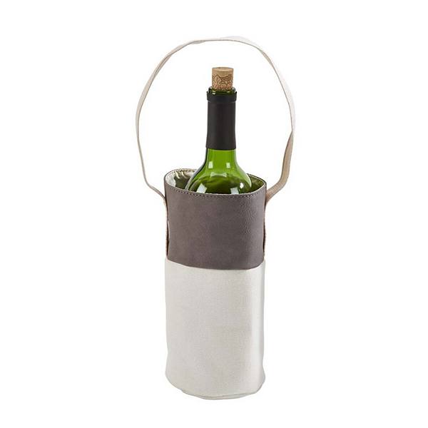 Leatherette & Canvas Wine Tote Creative Gifts International