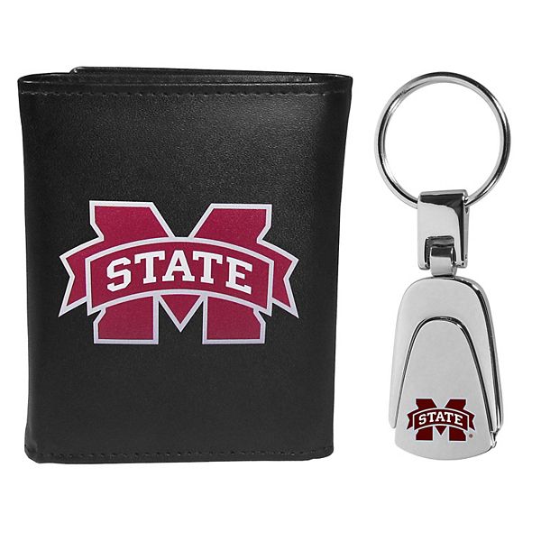 Кожаный триfold кошелек и брелок Mississippi State Bulldogs с 6 слотами для карт Unbranded