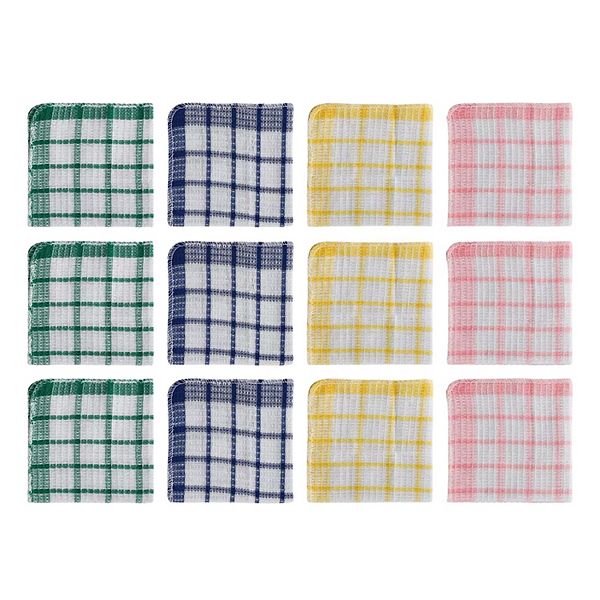 Kitchen Towels Dish Cotton Cloths Rags 12 Pcs Kitcheniva