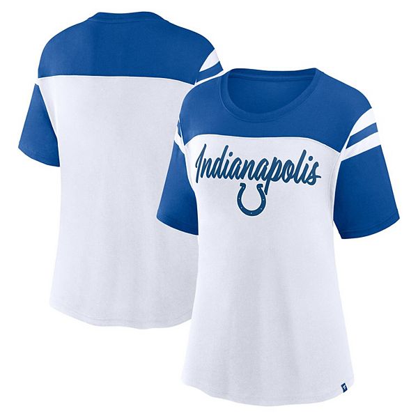 Женская футболка Fanatics для поддержки Indianapolis Colts с короткими рукавами из хлопка и полиэстера Fanatics Brands - White Label