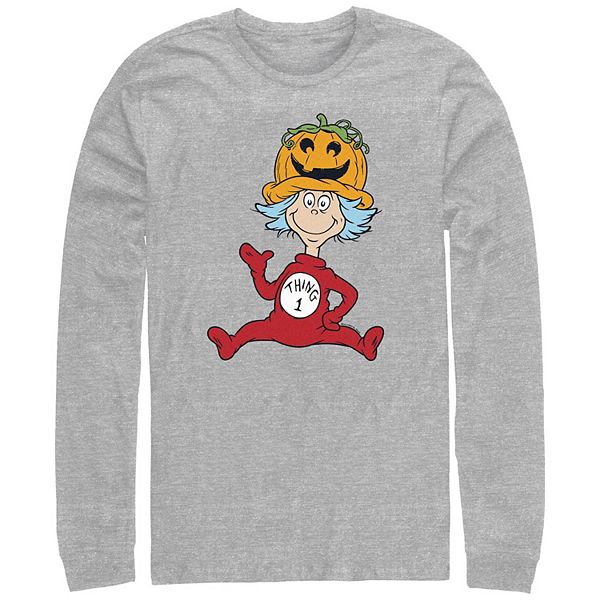 Мужская Футболка Licensed Character Dr. Seuss Thing 1 Pumpkin Hat Long Sleeve Graphic Tee Licensed Character