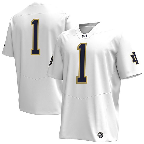 Мужская Футболка Under Armour #1 Белая Notre Dame Fighting Irish Premier Under Armour