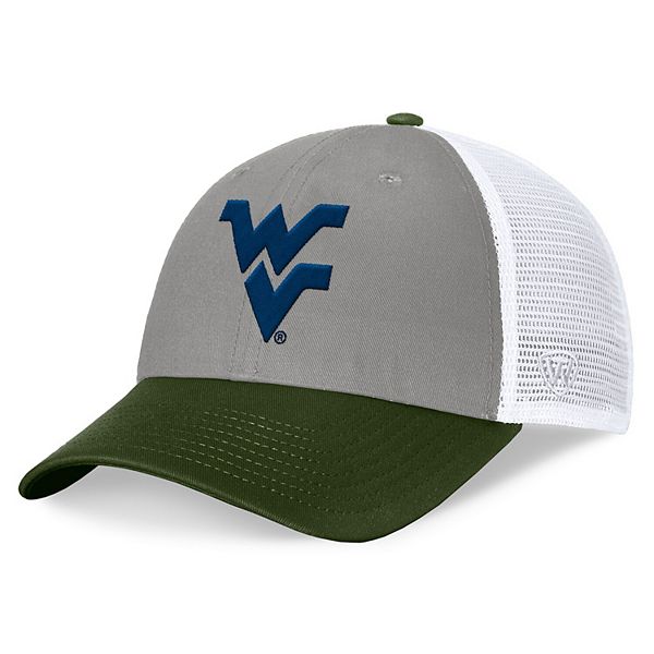 Серо-зеленая регулируемая бейсболка с логотипом West Virginia Mountaineers от OHT Top of the World