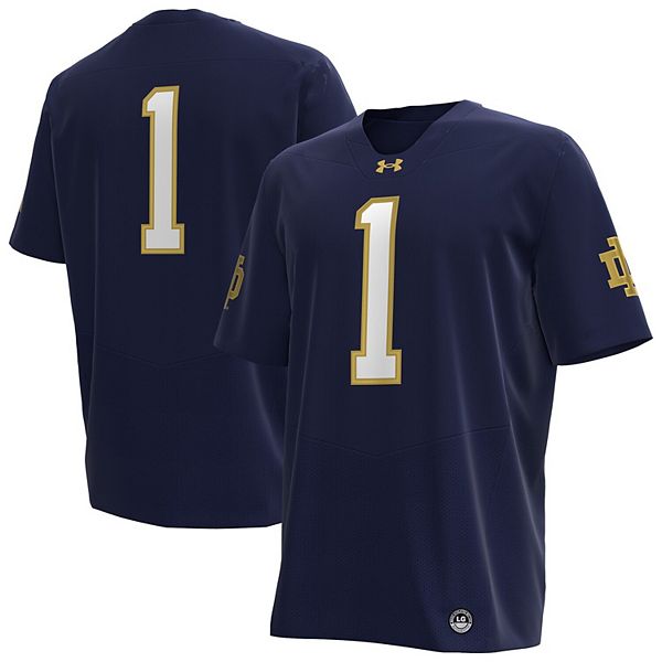 Мужская Футболка Under Armour #1 Н navy Notre Dame Fighting Irish Premier Under Armour