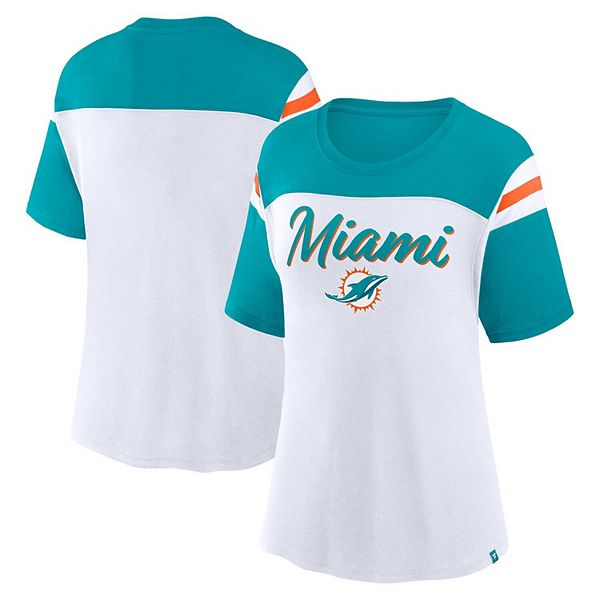 Футболка женская с коротким рукавом Miami Dolphins Cheer Chant, 50% хлопок, 50% полиэстер Fanatics Brands - White Label