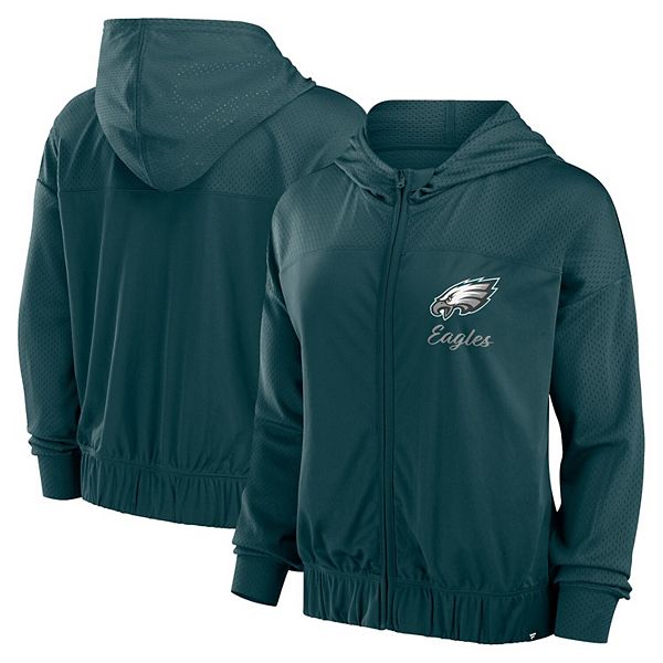 Женское худи с полной застежкой Fanatics темно-зеленого цвета с логотипом Philadelphia Eagles Fanatics Brands - White Label