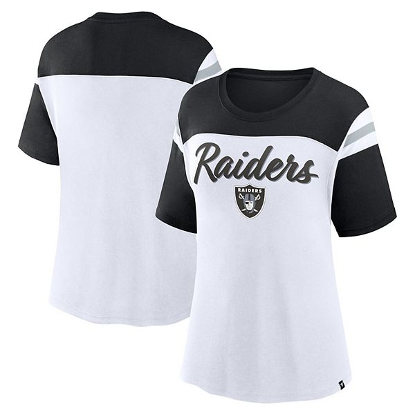 Женская футболка Las Vegas Raiders Cheer Chant от Fanatics, с короткими рукавами, из 50% хлопка и 50% полиэстера Fanatics Brands - White Label