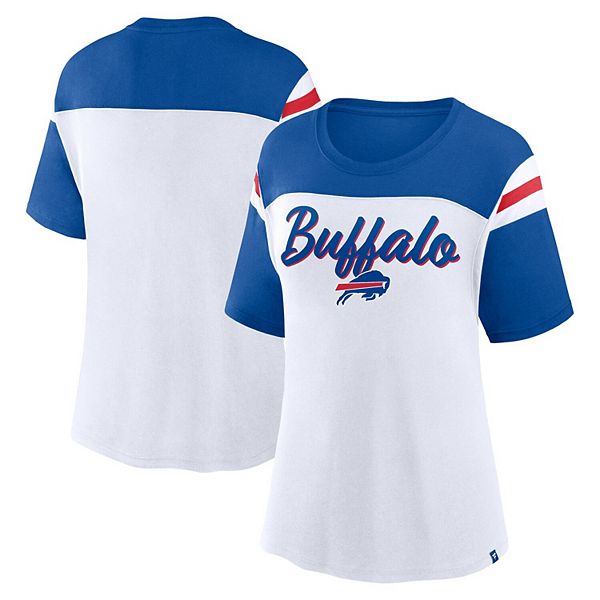 Женская двуцветная футболка Fanatics Buffalo Bills Cheer Chant с короткими рукавами Fanatics Brands - White Label