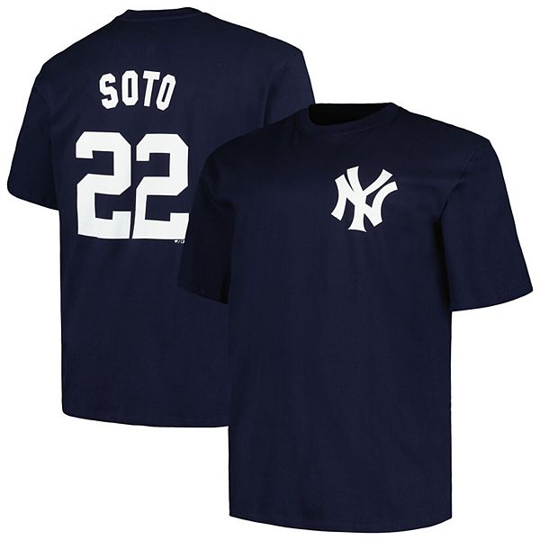 Мужская Футболка Profile Juan Soto Navy New York Yankees Big & Tall Profile