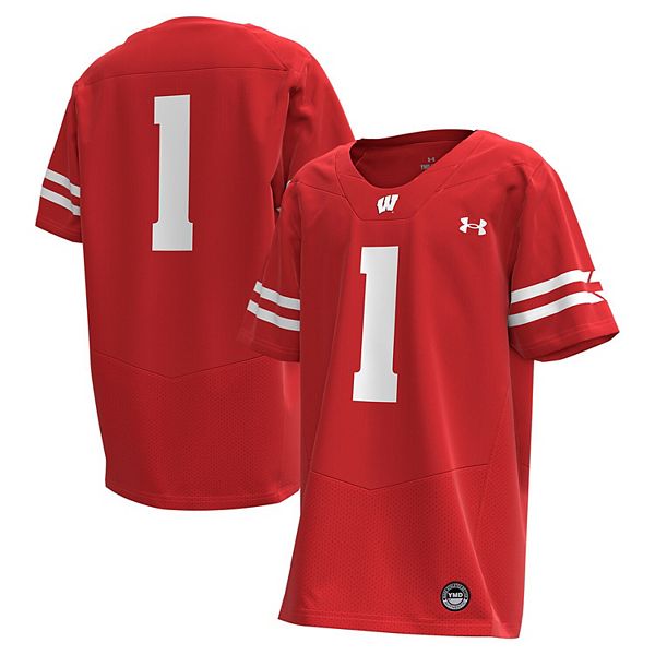 Детская Футболка Under Armour #1 Красная Wisconsin Badgers Реплика Under Armour