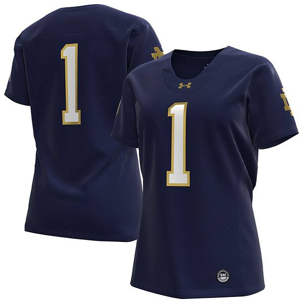 Женская Футболка Under Armour #1 Replica Notre Dame Fighting Irish Under Armour