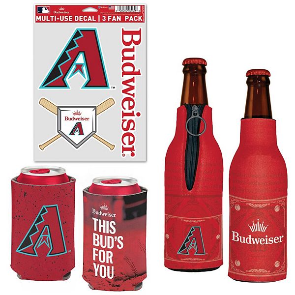 Комплект WinCraft Arizona Diamondbacks MLB x Budweiser: 2 термоконтейнера и наклейки, Нейлон, Официальная лицензия Wincraft