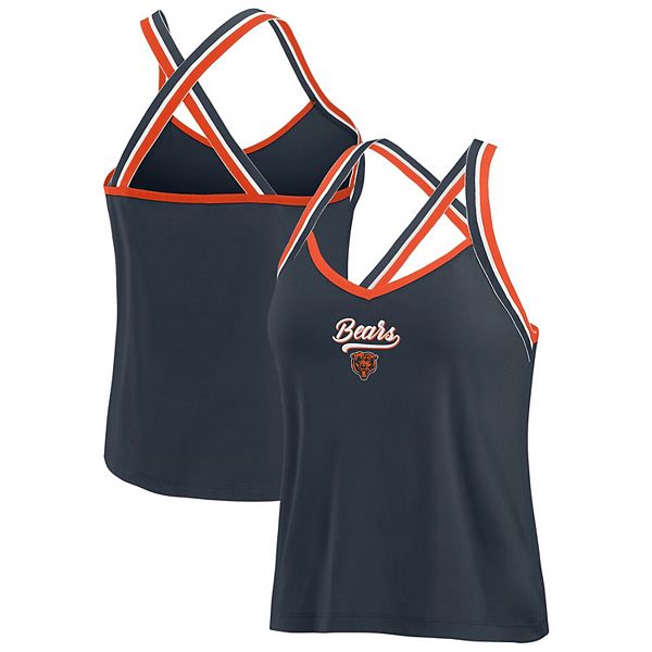 Женская Футболка WEAR by Erin Andrews Темно-синяя Chicago Bears Cross Strap Tri-Blend WEAR by Erin Andrews