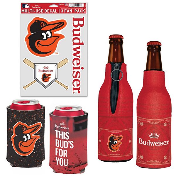 Cooler WinCraft Baltimore Orioles MLB x Budweiser, 2 бутылочных и 2 баночных холодильника, 100% неопрен, с наклейками Wincraft