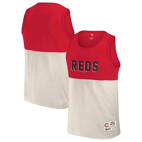 Мужская Футболка Darius Rucker Collection by Fanatics Красная Cincinnati Reds Colorblock Darius Rucker Collection by Fanatics