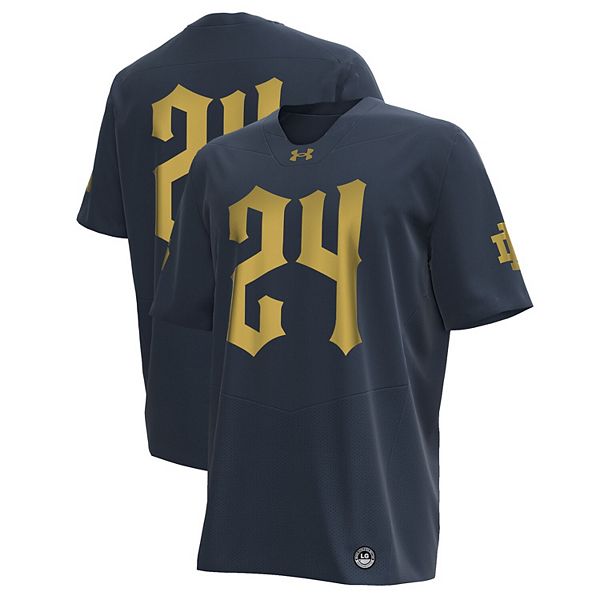 Мужская Футболка Under Armour Navy Notre Dame Fighting Irish 2024 Shamrock Series Replica Jersey Under Armour