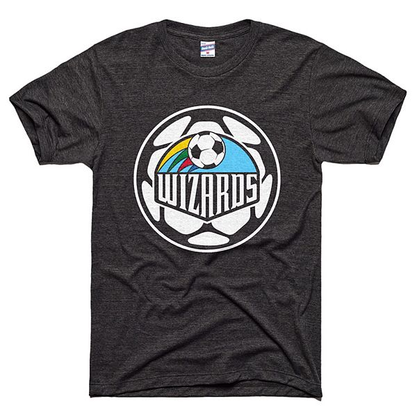 Мужская Футболка Charlie Hustle Черная Sporting Kansas City Retro Soccer Ball Tri-Blend Unbranded