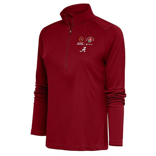 Женская Футболка Antigua Tribute Half-Zip Alabama Crimson Tide College Football Playoff 2024 Rose Bowl Antigua