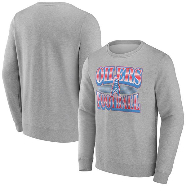 Серый винтажный мужской флис пуловер Fanatics Houston Oilers, 100% хлопок Fanatics Brands - White Label