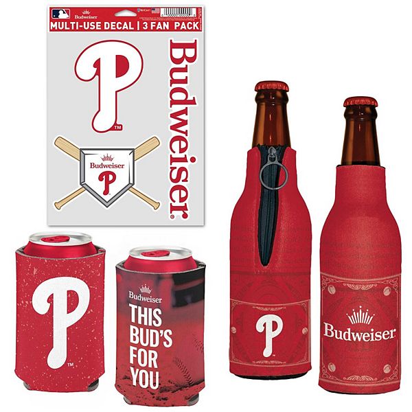 Портативный холодильник WinCraft Philadelphia Phillies MLB x Budweiser, 2 бутылки и 2 банки, 100% неопрен Wincraft