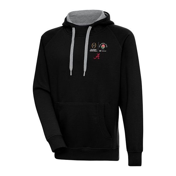 Мужская Футболка Antigua Черная Alabama Crimson Tide College Football Playoff 2024 Rose Bowl Victory Pullover Hoodie Antigua