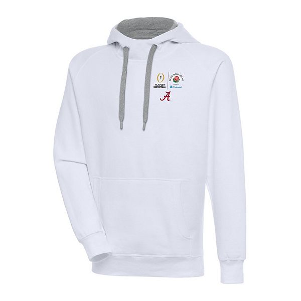 Мужская Футболка Antigua Белая Alabama Crimson Tide College Football Playoff 2024 Rose Bowl Victory Pullover Hoodie Antigua