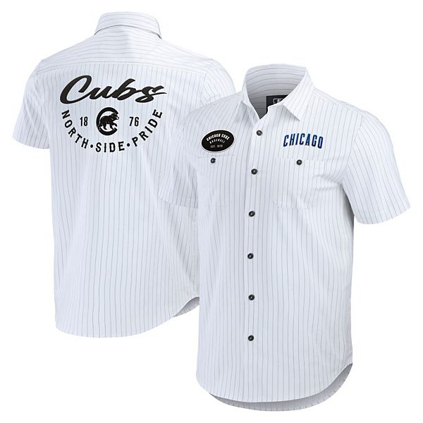 Мужская Футболка Darius Rucker Collection by Fanatics Белая Chicago Cubs в Пин-Страйп Darius Rucker Collection by Fanatics