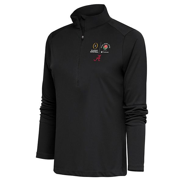 Женская Футболка Antigua Серый Alabama Crimson Tide College Football Playoff 2024 Rose Bowl Tribute Half-Zip Pullover Antigua