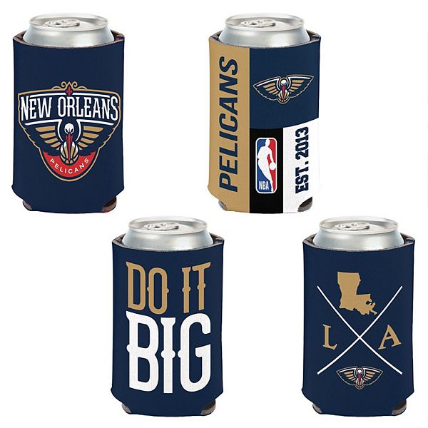 Портативный холодильник WinCraft New Orleans Pelicans для банок 12oz - Комплект из 4 штук, неопрена, двухсторонний, лицензированный продукт Wincraft