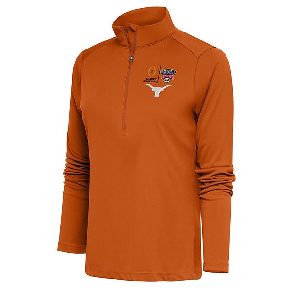 Женская Футболка Antigua Tribute Half-Zip Pullover Top Texas Longhorns Antigua