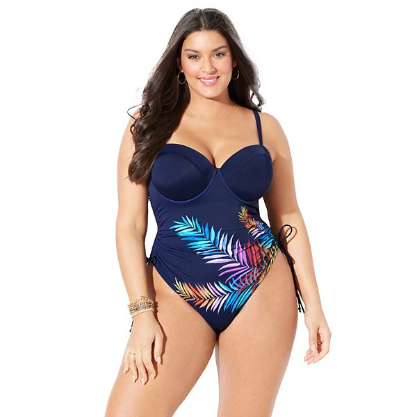 Женский Слитной купальник Swimsuits For All с регулируемыми бретелями и косточками Swimsuits For All