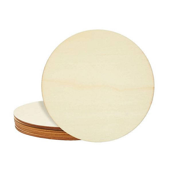 10" Round Unfinished Wood Diy Crafts 10 Pcs Kitcheniva