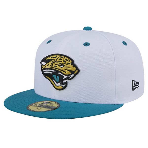 Кепка New Era Белая/Бирюзовая Jacksonville Jaguars Throwback Logo Flipside Two-Tone 59FIFTY New Era