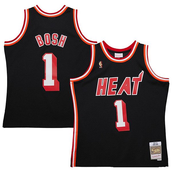 Мужская Футболка Mitchell & Ness Chris Bosh Черная Miami Heat 2013/14 Hardwood Classics Swingman Mitchell & Ness