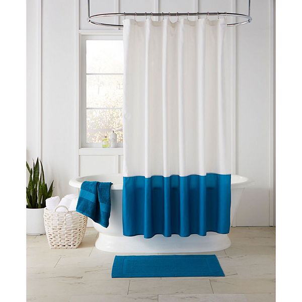 BrylaneHome BH Studio Colorblock Shower Curtain 14 Pc Set BrylaneHome