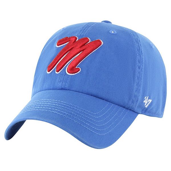 Мужская бейсболка классического стиля в цвете Powder Blue с логотипом Ole Miss Rebels 47 Brand