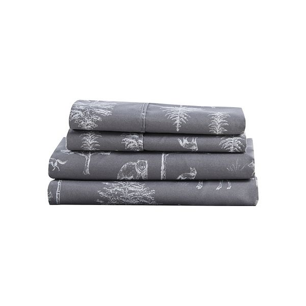 Madelinen Lodge Printed Brushed Printed Microfiber Sheet Set Madelinen