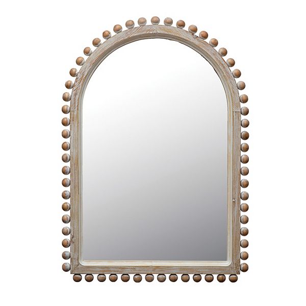 Storied Home Wood Ball Framed Arched Wall Mirror Storied Home