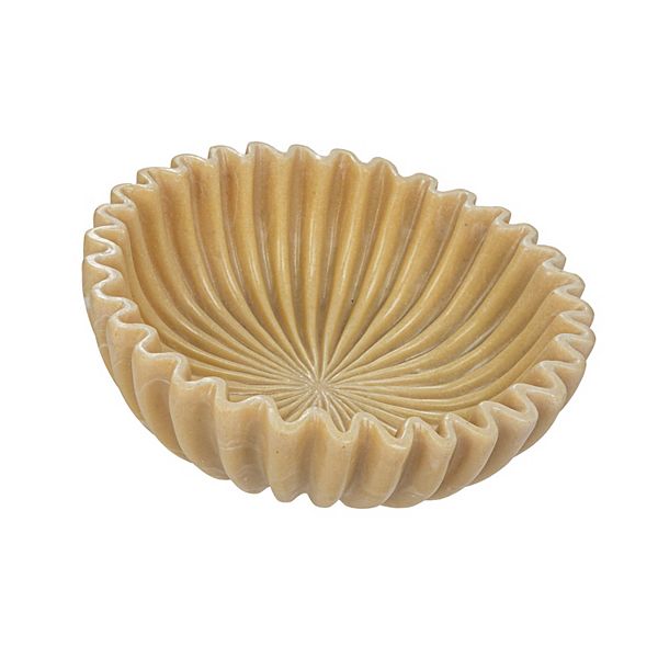 Storied Home Beige Resin Fluted Bowl Table Decor Storied Home