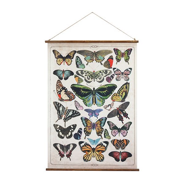 Storied Home Butterfly Species Canvas Scroll Wall Art Storied Home