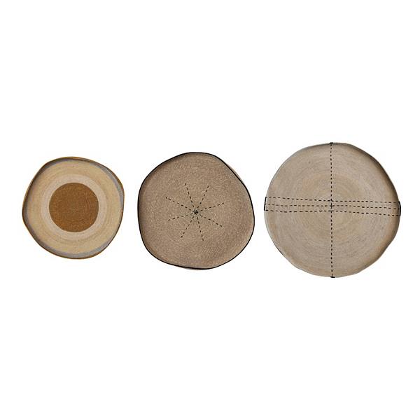 Storied Home Round Woven Seagrass Wall Decor Set of 3 Storied Home