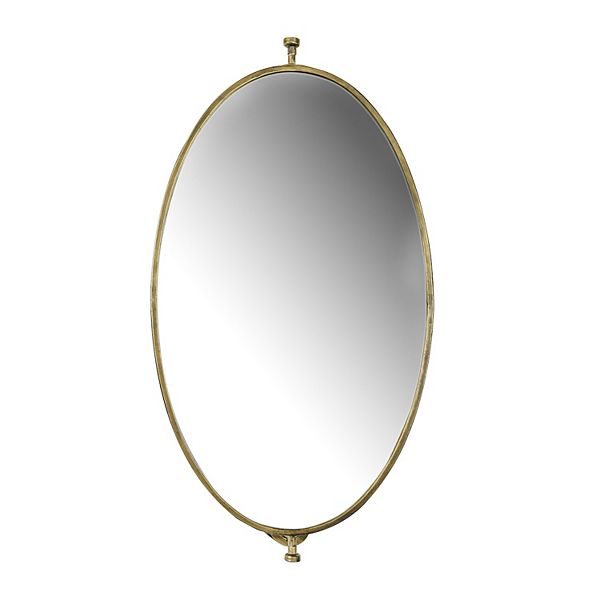 Oval Metal Framed Pivoting Wall Mirror Storied Home