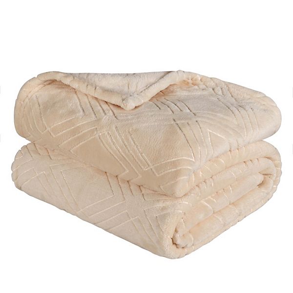 SUPERIOR Alaska Diamond Plush Fleece Ultra-Soft Blanket Superior