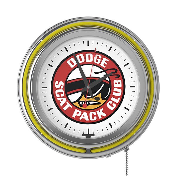 Dodge Scat Pack Club Retro Neon Wall Clock Trademark Games